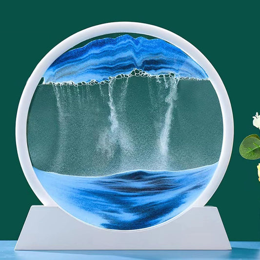 Moving Sand Art - Abstract Liquid Landscape Timer for Desk Decor